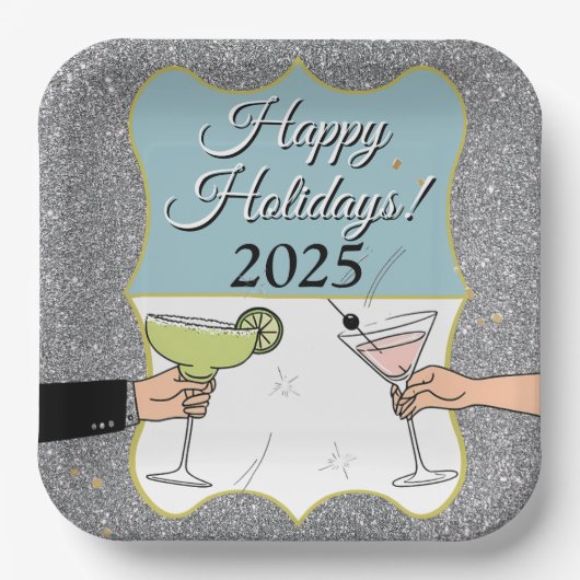 Cocktail-Party, anspruchsvolle Gespräche, trinken Pappteller (Vorderseite)