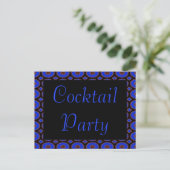 Cocktail Party Blue Blume Einladung (Stehend Vorderseite)