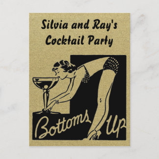 Cocktail-Party "Bottom Up" Personalisiert Einladungspostkarte