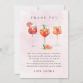 Cocktail-Party-Brautparty Dankeskarte (Vorderseite)