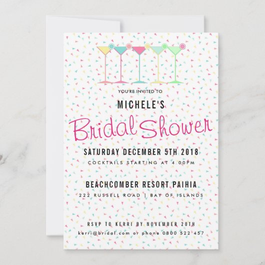 Cocktail Party Brautparty Einladung (Vorderseite)