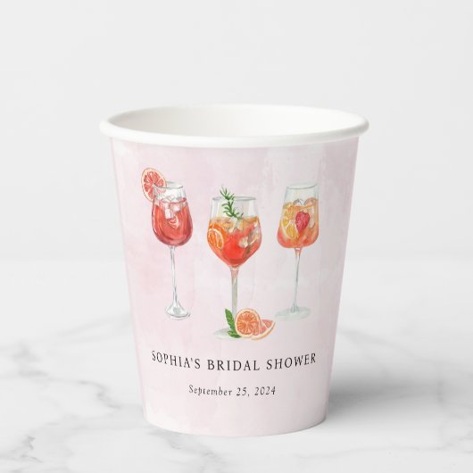 Cocktail-Party-Brautparty Pappbecher (Vorderseite)