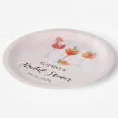 Cocktail-Party-Brautparty Pappteller (Schrägansicht)