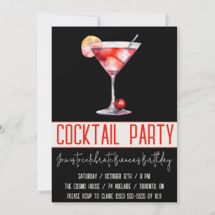 Cocktail Party, Cosmopolitan, Drink, Geburtstagspa Einladung