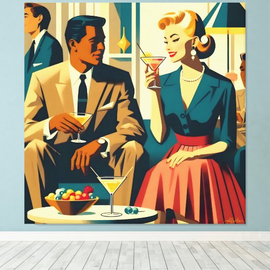 Cocktail Party Couples Shared Attraction Leinwanddruck (Insitu (Holzboden))