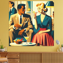 Cocktail Party Couples Shared Attraction Leinwanddruck