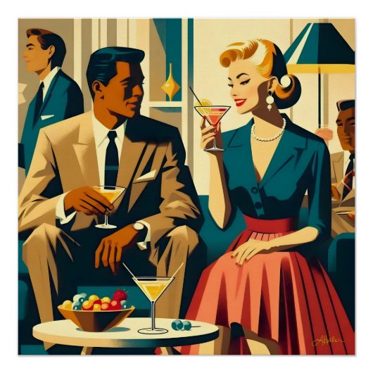 Cocktail Party Couples Shared Attraction Poster (Vorderseite)