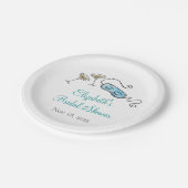 Cocktail-Party der 60er Jahre Hand-Illustriert Gir Pappteller (Schrägansicht)