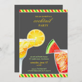 Cocktail Party Drinken Wohnung Einladung (Vorne/Hinten)