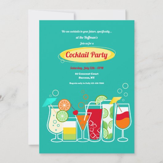 Cocktail-Party Einladung (Vorderseite)