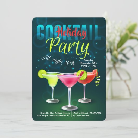 Cocktail-Party Einladung (Stehend Vorderseite)