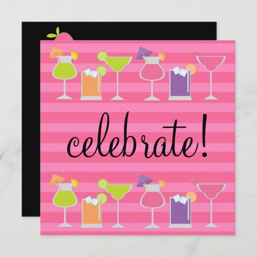 Cocktail-Party Einladung (Vorne/Hinten)