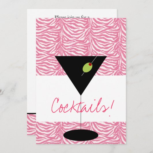 Cocktail-Party Einladung (Vorne/Hinten)