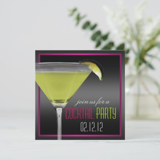 Cocktail-Party Einladung (Stehend Vorderseite)