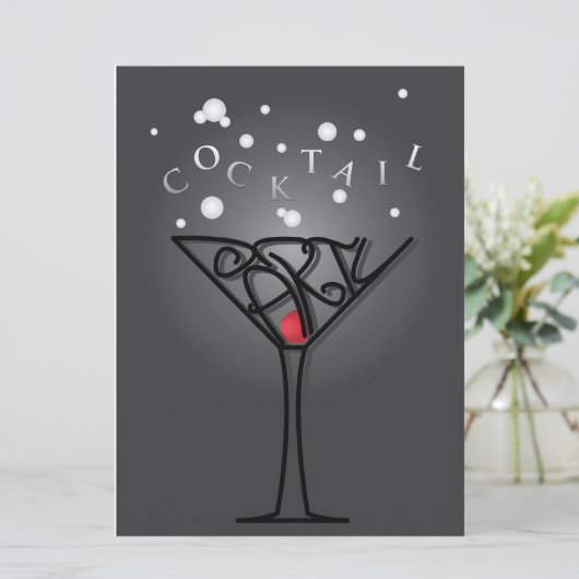 Cocktail-Party Einladung (Stehend Vorderseite)