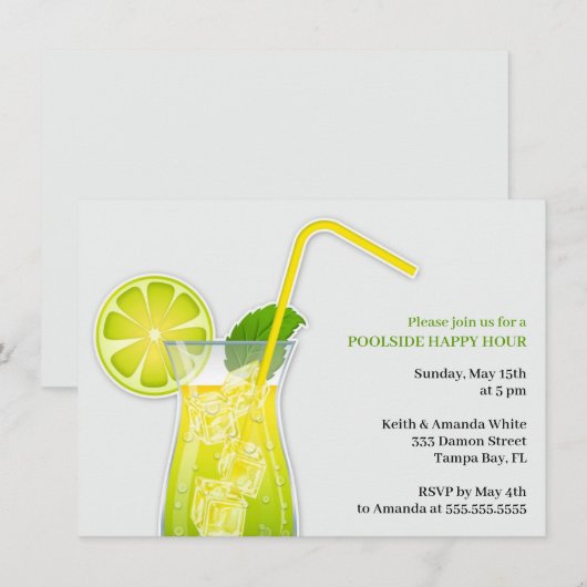 Cocktail-Party Einladung (Vorne/Hinten)