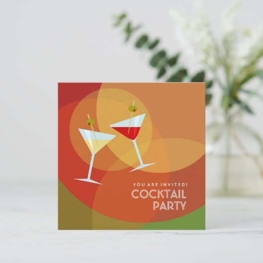 Cocktail-Party Einladung (Stehend Vorderseite)