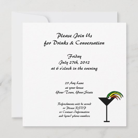 Cocktail-Party Einladung (Rückseite)