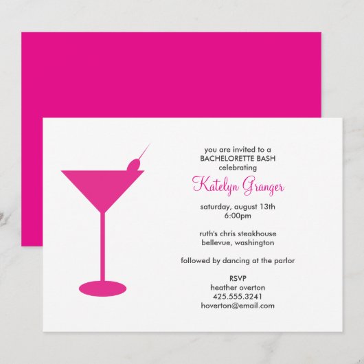 Cocktail-Party Einladung (Vorne/Hinten)