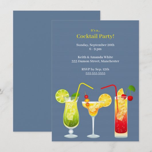 Cocktail-Party Einladung (Vorne/Hinten)