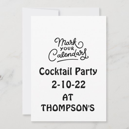Cocktail-Party Einladung im Kalender markieren (Vorderseite)