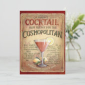 Cocktail Party Einladung kosmopolitisch (Stehend Vorderseite)