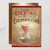 Cocktail Party Einladung kosmopolitisch (Vorne/Hinten)