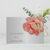 Cocktail Party Einladung Rose & Chrome (Stehend Vorderseite)