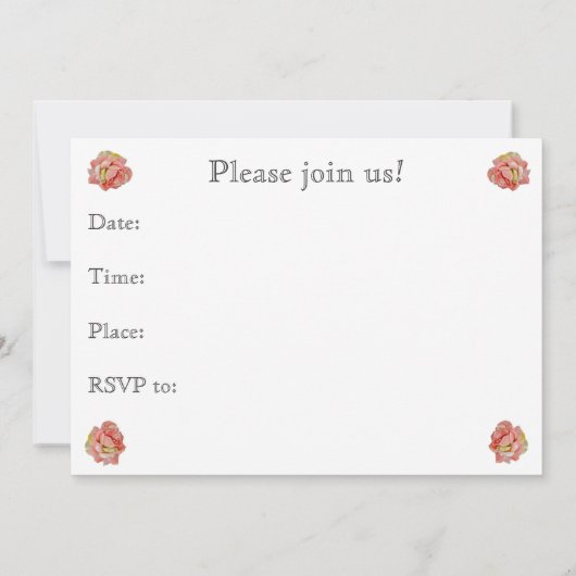 Cocktail Party Einladung Rose & Chrome (Rückseite)