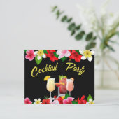 Cocktail Party Einladung Tropische Blume laden ein (Stehend Vorderseite)