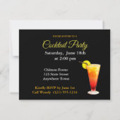 Cocktail Party Einladung Tropische Blume laden ein (Rückseite)