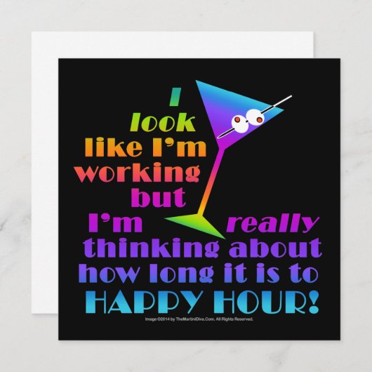 Cocktail-Party Einladung - Wie lange bis zum Glück (Vorne/Hinten)