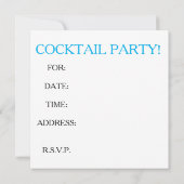 COCKTAIL PARTY EINLADUNGEN, das Leben ist Kurz. DR Einladung (Rückseite)