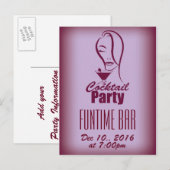 Cocktail-Party Einladungspostkarte (Vorne/Hinten)