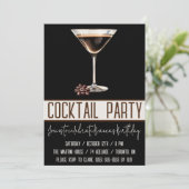 Cocktail Party, Espresso Martini, Geburtstagsparty Einladung (Stehend Vorderseite)