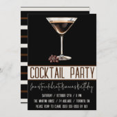 Cocktail Party, Espresso Martini, Geburtstagsparty Einladung (Vorne/Hinten)