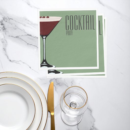 Cocktail Party Espresso Martini Napkin Serviette