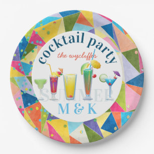 Cocktail Party Farbenfrohe Regenbogen Sommergeträ Pappteller