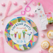 Cocktail Party Farbenfrohe Regenbogen Sommergeträn Pappteller (Party)