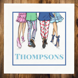 Cocktail Party Fashion Couples Lobster Preppy Name Serviette