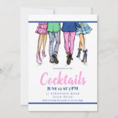Cocktail Party Fashion Couples Preppy Einladung (Vorderseite)