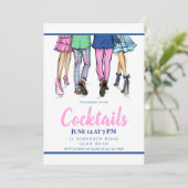 Cocktail Party Fashion Couples Preppy Einladung (Stehend Vorderseite)