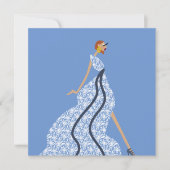 Cocktail Party Fashion Illustration Card Einladung (Vorderseite)
