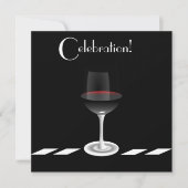 Cocktail Party Feier in Schwarz und Weiß Einladung (Vorderseite)