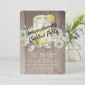 Cocktail-Party für den Hausgebrauch Holzeinladung Einladung (Stehend Vorderseite)