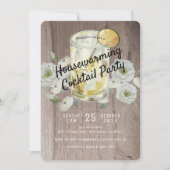 Cocktail-Party für den Hausgebrauch Holzeinladung Einladung (Vorderseite)