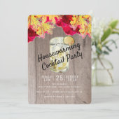 Cocktail-Party für den Hausgebrauch Holzeinladung Einladung (Stehend Vorderseite)