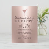 Cocktail-Party für den Hausgebrauch Rose Einladung (Stehend Vorderseite)