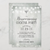 Cocktail-Party für Haustiere Rustikales Gipskraut Einladung (Vorne/Hinten)