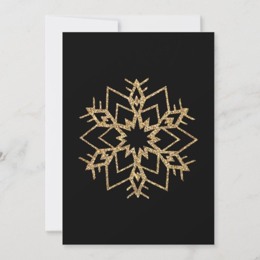 Cocktail-Party für Ihren Urlaub| Schwarz und Gold Einladung (Rückseite)